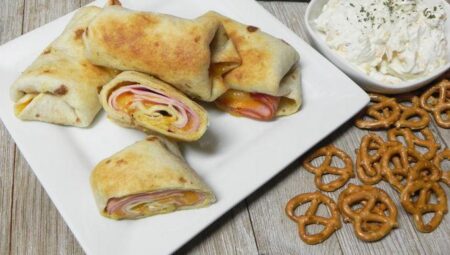 Air Fryer Ham and Cheese Wraps