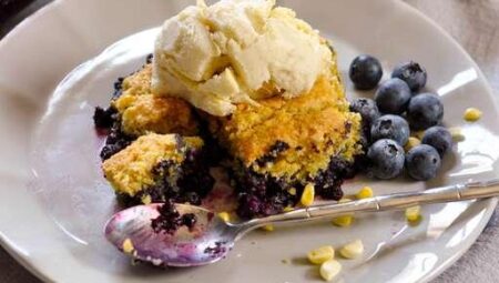 Blueberry Cornbread Cobbler