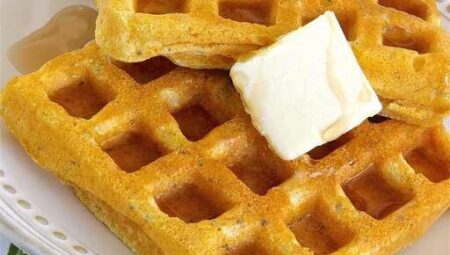 Cornmeal Waffles with Chia Seeds