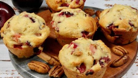 Plum and Pecan Muffins