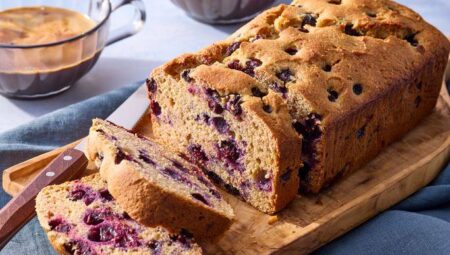 Cottage Cheese Blueberry Breakfast Cake