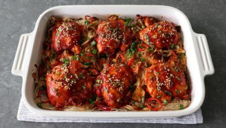 Korean Spicy Chicken Rice Noodle Bake