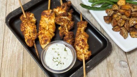 Air Fryer Parmesan Chicken Skewers