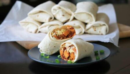 Make-Ahead Sweet Potato and Chorizo Breakfast Burritos