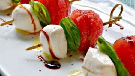 Watermelon Caprese Appetizer