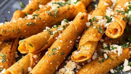 Air Fried Tossed Taquitos